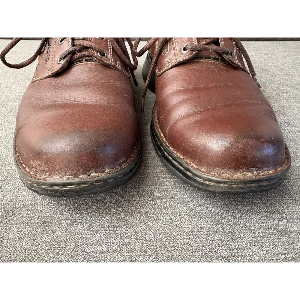 Mens Clarks Unstructured Brown Leather Shoes Oxford Casual size 9.5m 42.5